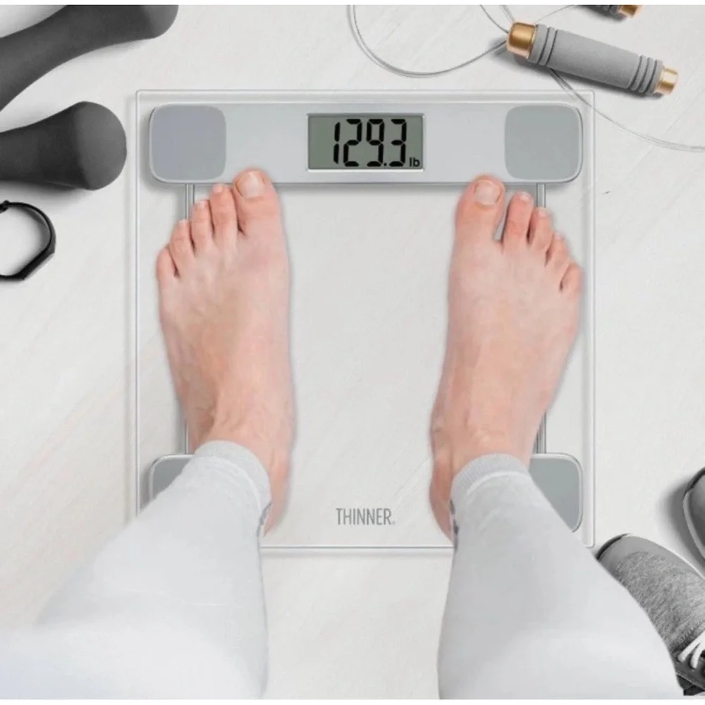 THINNER by CONAIR Digital Glass Weight Scale Silver